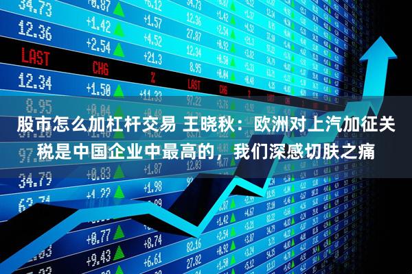 股市怎么加杠杆交易 王晓秋：欧洲对上汽加征关税是中国企业中最高的，我们深感切肤之痛